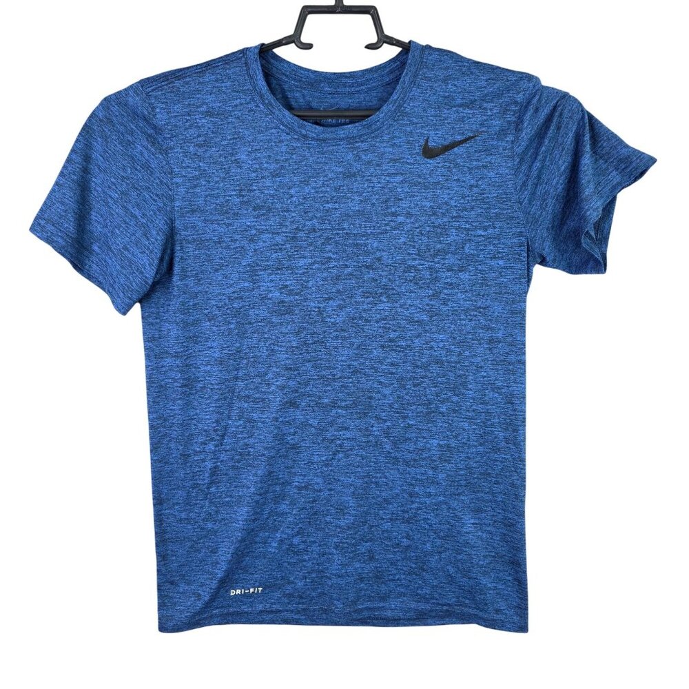 Mens Heather Blue The Nike Tee Shirt Dri Fit Short Sleeve 100% Polyester Size S